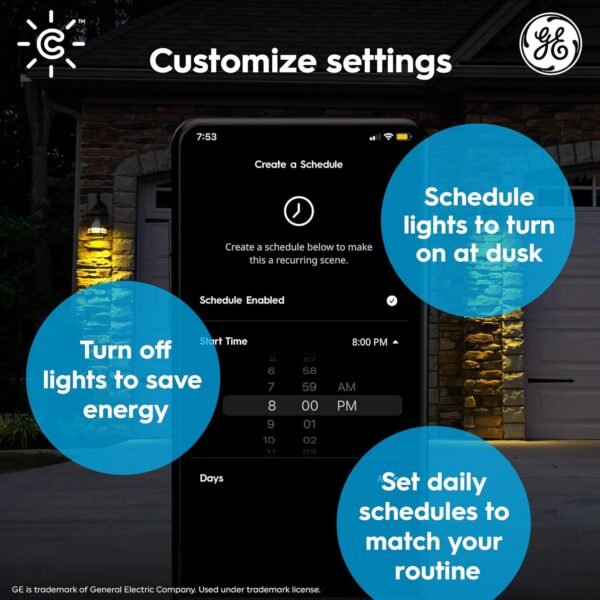 Cync GE Smart LED Light Bulb, PAR38 Flood Light Outdoor, Works with Amazon Alexa and Google Home, WiFi Light, Color Changing Light Bulb, 90W Equivalent, (Pack of 2) - Image 3