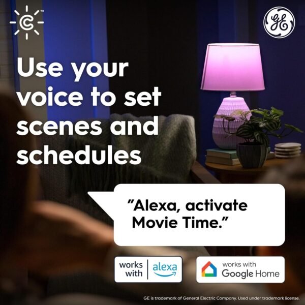 Cync GE A21 Smart LED Light Bulbs, Color Changing Room Decor, Bluetooth and WiFi Light Bulbs, 100W Equivalent, Work with Amazon Alexa and Google Home (2 Pack) - Image 4