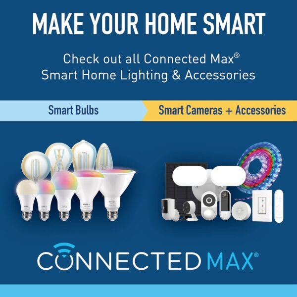Cree Lighting Connected Max Smart Led Bulb A19 60W Tunable White + Color Changing, 2.4 Ghz, Works with Alexa and Google Home, No Hub Required, Bluetooth + WiFi, 1Pk - Image 9