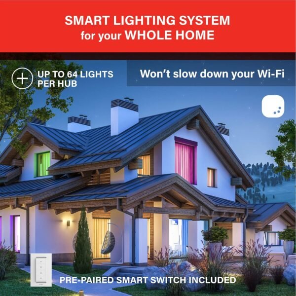 Sengled Color Changing Bulbs That Works with Alexa, Google Home, 3 Pack Starter Kit with Smart Switch, RGB Light A19 E26 Dimmable LED 60W Equivalent, 800LM, 5 Piece Set, White, 3 Count - Image 9