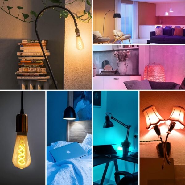DiCUNO Smart Edison Bulb ST64, Color Changing WiFi Smart Light Bulb, Vinatge ST21 Filament Bulb Compatible with Alexa & Google, Dimmable with App, 50 Watt Equivalent 450LM, No Hub Required, 1 Pack - Image 9