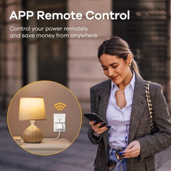Linkind Matter Smart Plug, Work with Apple Home, Siri, Alexa, Google Home, SmartThings, Smart Outlet 15A/1800W Max, Smart Home Automation, APP Remote Control,Timer&Schedule, 2.4G Wi-Fi Only, 4 Pack - Image 7
