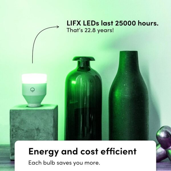 LIFX color, A19 1100 lumens, Wi-Fi Smart LED Light Bulb, Billions of colors and Whites, No bridge required, Works with Alexa, Hey Google, HomeKit and Siri multicolor (Pack of 2) - Image 11