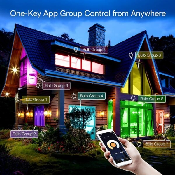 phopollo Smart Bulbs, WiFi Multicolor Led Light Bulbs Compatible with Alexa & Google Home Assistant, A19 E26 9W 60W Equivalent 800Lumen, App Control, No Hub Required, 2 Pack - Image 3