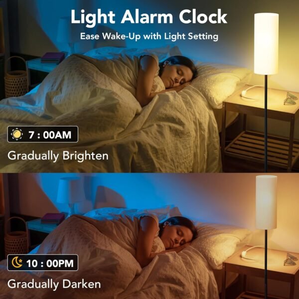 PARTPHONER Floor Lamps for Living Room with Matter Smart LED Light Bulb Work with Google Home/Alexa/Apple Home/SmartThings/Siri, Modern Standing Lamp Color Changing Light Bulb, Smart Home Integration - Image 6