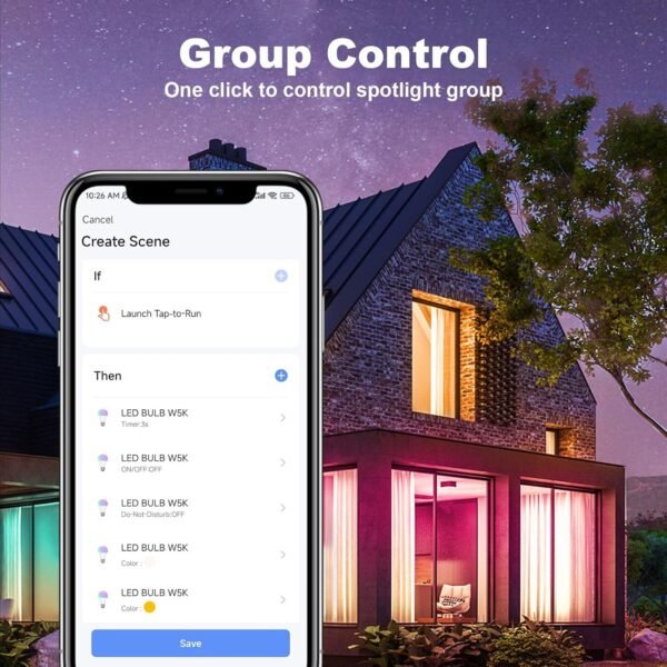 ShowyLive Smart Light Bulb 4 PK, WiFi & Bluetooth 5.0 Smart Bulbs That Compatible with Alexa & Google Assistant, A19 RGB, Music Sync, 9W 850LM CRI>80 - Image 6
