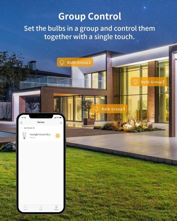 YEELIGHT Smart Light Bulbs 1S, Dimmable Warm White Alexa Light Bulb, Compatible with Alexa & Homekit and Google Home Assistant, No Hub Required, Voice Control Smart Home Device, A19 LED Bulbs - Image 6