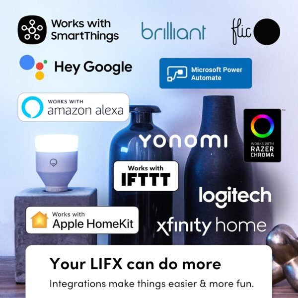LIFX color, A19 1100 lumens, Wi-Fi Smart LED Light Bulb, Billions of colors and Whites, No bridge required, Works with Alexa, Hey Google, HomeKit and Siri multicolor (Pack of 2) - Image 13