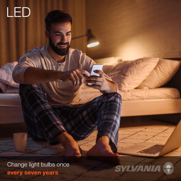 SYLVANIA ECO LED A19 Light Bulb, 60W Equivalent Efficient 9W, 7 Year, 750 Lumens, Medium Base, Frosted, 2700K, Soft White - 24 Count (Pack of 1)(40986) - Image 3