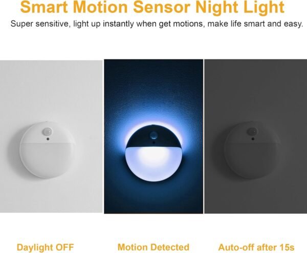 2 Pack Motion Sensor Night Light, 3 Lighting Modes... - Image 3