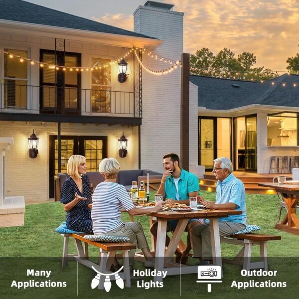 2 Pack Porch Lights with Outlet, Motion Sensor Out... - Image 3