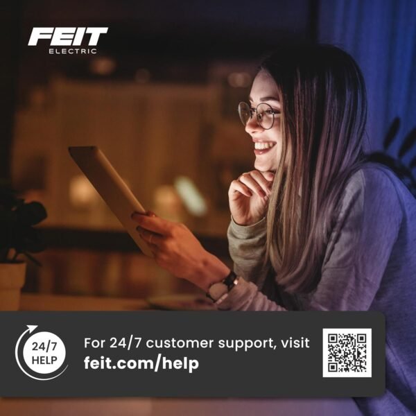 Feit Electric BR30 Smart LED Light Bulb, 60W Equivalent, Tunable White, Wi-Fi Enabled, Alexa & Google Home Compatible, E26 Base, 90+ CRI, Non-Dimmable, 800 Lumens, 25,000-Hour Lifetime, BR30/CCT/CA/AG - Image 9