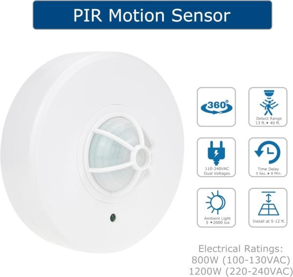 YCA1001 Ceiling Mount Motion Sensor Light Switch, ... - Image 2