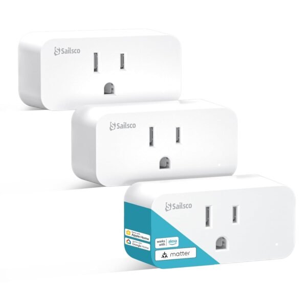 Matter Smart Plug,Work with Apple Home/Alexa/Google Home,WiFi Smart Outlet 15A/1800W Max,Smart Home Automation with Remote Control,Timer&Schedule,FCC/ETL Certified,2.4G Wi-Fi Only,3 Pack - Image 8