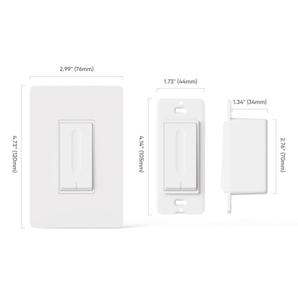 TREATLIFE 3 Way Smart Dimmer Switch 2 Pack, 2 Master 3 Way Dimmable Light Switches, 2.4GHz WiFi Smart Switch Compatible with Alexa and Google Home, Neutral Wire Needed, No Hub Required - Image 8