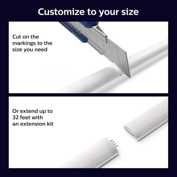 Philips Hue Indoor 6-Foot Smart LED Light Strip Base Kit with Plug - Flowing Multicolor Effect - 1 Pack - Control with Hue App - Works with Alexa, Google Assistant and Apple HomeKit - Image 5