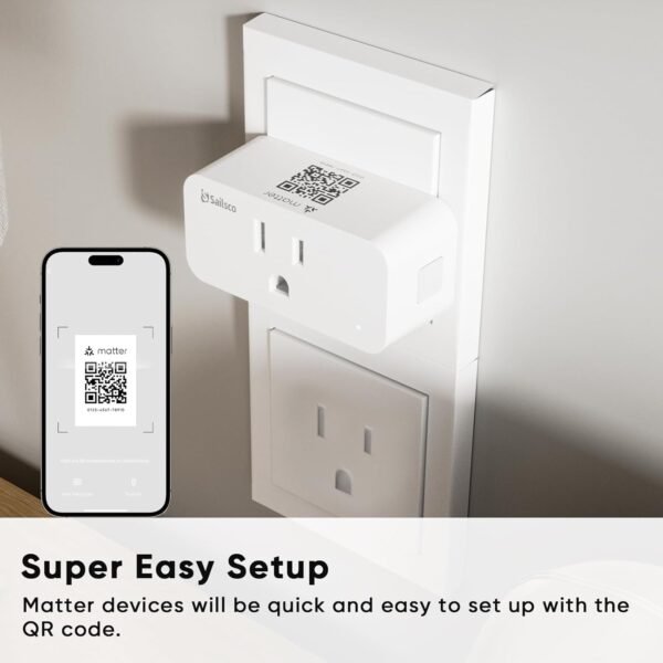 Matter Smart Plug,Work with Apple Home/Alexa/Google Home,WiFi Smart Outlet 15A/1800W Max,Smart Home Automation with Remote Control,Timer&Schedule,FCC/ETL Certified,2.4G Wi-Fi Only,3 Pack - Image 9