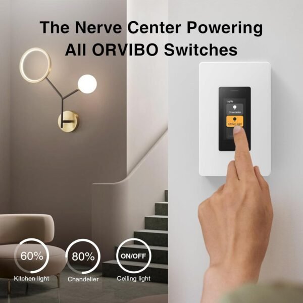 ORVIBO Matter Smart Dimmer Switch, Works with Apple Home, Alexa & Google Home, w/Weather Display, Energy Monitoring, Single Pole, Neutral Wire Required - Image 2