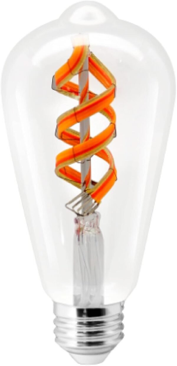 Sylvania WiFi LED Smart ST19 RGBW Color and Amber Finish Filament Light Bulb, 7W Efficient, for Alexa/Google Assistant, 2000K, No Hub Required, Clear - 1 Pack (75809) - Image 2