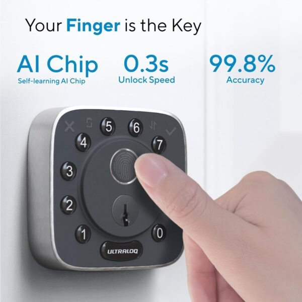 ULTRALOQ Bolt Fingerprint Smart Lock,Works with Apple HomeKit, Built-in WiFi Keyless Entry Door Lock, Voice Control with Siri, Alexa, Google, Smart WiFi Deadbolt, Support Apple Home Automation - Image 9