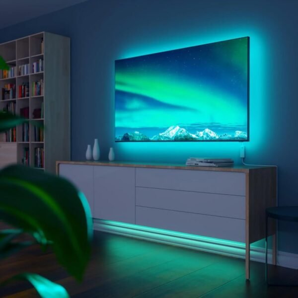 Nanoleaf Essentials Bluetooth Thread & WiFi Smart RGBCW 16M+ Color LED Cuttable Lightstrip 40" (1M) Extension. - Image 3