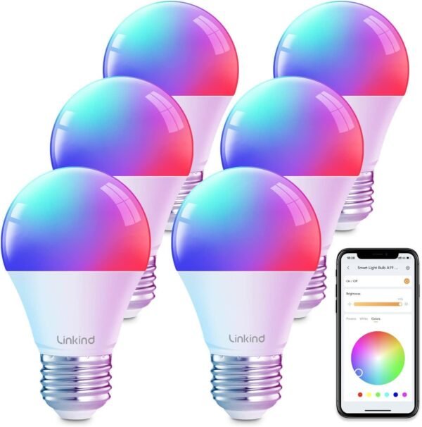 Linkind Color Changing Smart WiFi Light Bulbs, Compatible with Alexa & Google Home Bundle with Linkind Matter Smart Plug, Work with Apple Home, Siri, Alexa, Google Home, SmartThings - Image 2