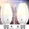 6 Pack BlueX Dusk to Dawn LED Bulbs, 6W E12 Base Light Bulb - 65W Equivalent – 3000K WarmLight White - Smart Light Sensor Candelabra Bulb, Home Security, Driveway, Yard, Porch Lighting - Image 3