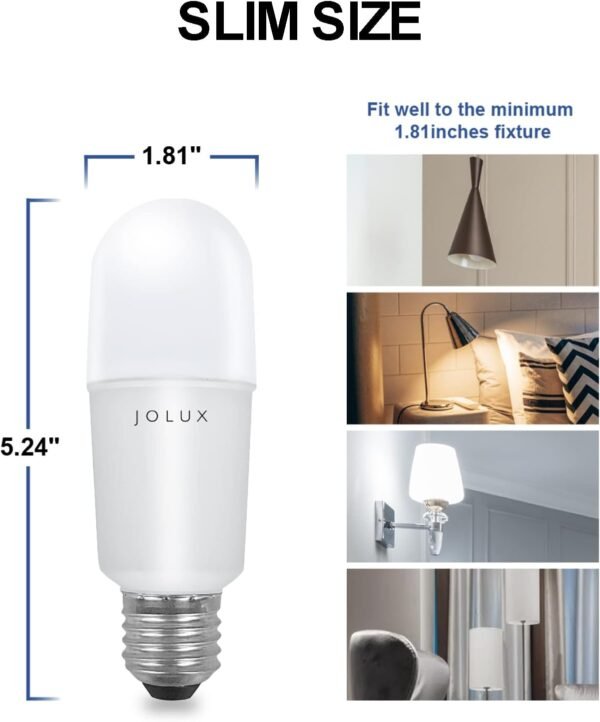 led Stick Lights for Enclosed Fixture,Led bulbs100 Watt Equivalent,5000K Daylight,1500 LM,E26 Medium Screw Base,High Lumen Light Bulb,Non-Dimmable, 6 Count (Pack of 1)……… - Image 2