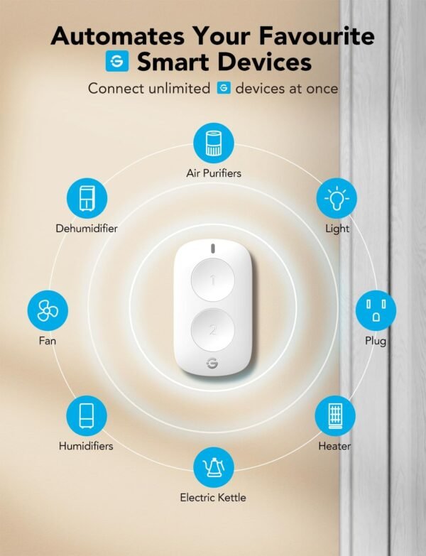 GoveeLife Smart Mini Double Button Switch, Group Control Multiple Devices, Versatile Wireless Control Button, Battery Powered, Supports Most GoveeLife Smart Products - Image 4