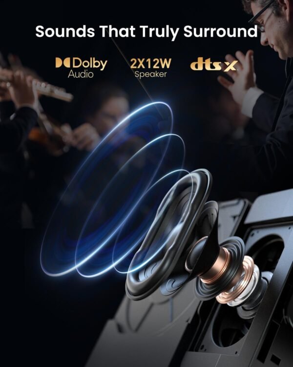 Dangbei DBOX02 Laser Projector 4K GTV, 2450 ISO Lumens, Netflix Officially Licensed Home Theater Projector with WiFi and Bluetooth, HDR10+, 200-inch Picture, 2x12W DTS:X and Dolby Audio - Image 5