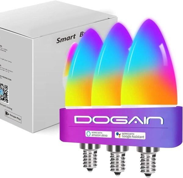 DOGAIN Smart Light Bulbs E12 Base LED Color Light Bulb WiFi-Bluetooth Candelabra Light Bulbs Compatible with Alexa Google Home, APP Color Changing Dimmable, 360 lm 35w Equivalent (2.4 Ghz only) 3 Pack - Image 8