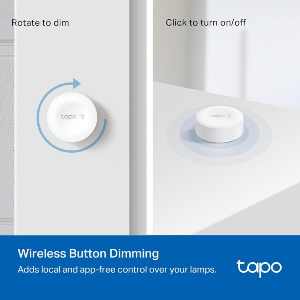 TP-Link Tapo Smart Dimmer Plug KIT, Matter Compatible, Wireless Dimmer Button, Dual Outlets, Max Power 300W, Works w/Apple Home, Alexa & Google Home, ETL Certified, 2.4G Wi-Fi, White (Tapo P135 KIT) - Image 4