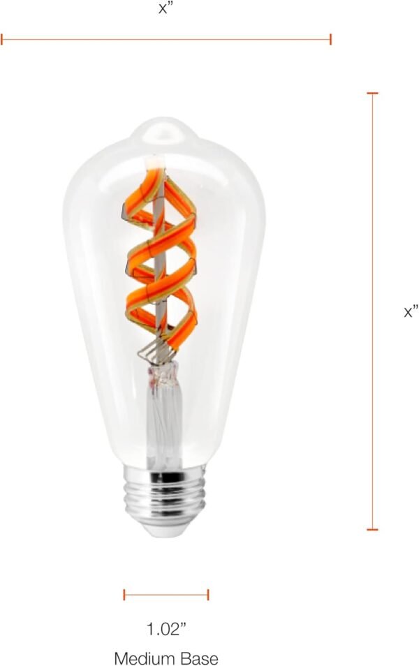 Sylvania WiFi LED Smart ST19 RGBW Color and Amber Finish Filament Light Bulb, 7W Efficient, for Alexa/Google Assistant, 2000K, No Hub Required, Clear - 1 Pack (75809) - Image 7