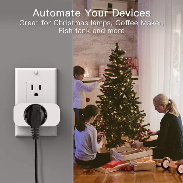 TREATLIFE 4 Pack Smart Plugs That Work with Alexa and Google Home, 7 Day Heavy Duty Programmable Timer, 1800W 15A WiFi Smart Outlet, Child Lock, Vacation Mode, Reliable WiFi Connection - Image 2