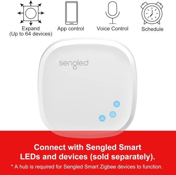 Sengled Use Products, Compatible with Alexa and Google Assistant, Homekit, Siri, Smart Hub, 1 Pack, White - Image 2