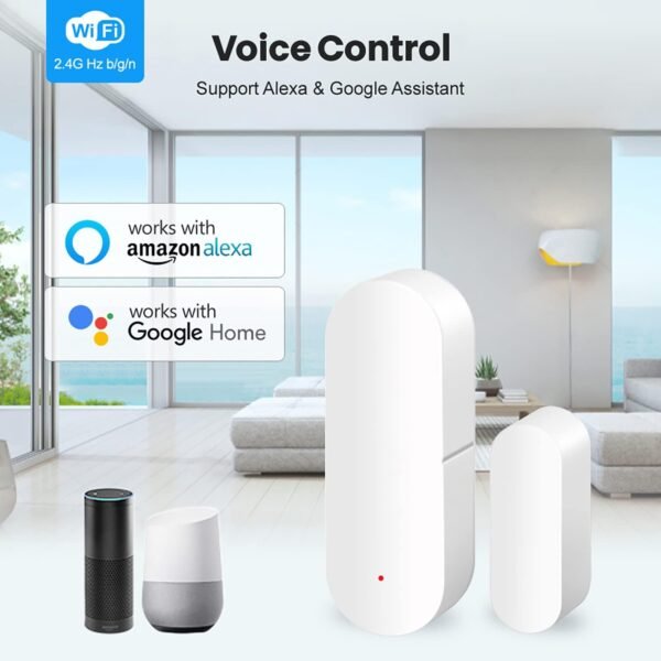 WiFi Door Sensor: Smart Door Open/Closed Detectors, Wireless Window Sensor with App Notification Alert, Contact Sensor for Home Security, Compatible with Alexa Google Assistant (2pack) - Image 3