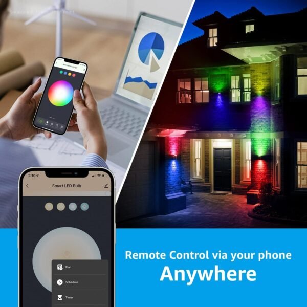 TORCHSTAR GU10 WiFi Smart Spotlight Bulbs, 2000K-5000K RGB LED Color Changing Light, Compatible with Alexa Google Home & Smart Life, 5W 40W Equivalent, Dimmable, No Hub Required - Image 3