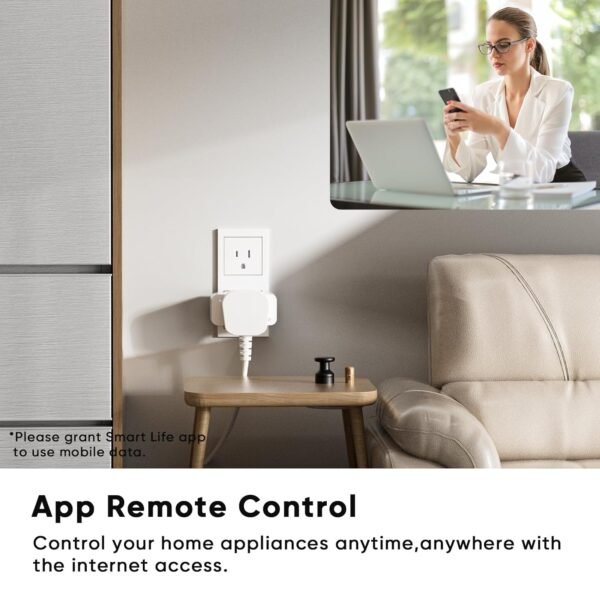 Matter Smart Plug,Work with Apple Home/Alexa/Google Home,WiFi Smart Outlet 15A/1800W Max,Smart Home Automation with Remote Control,Timer&Schedule,FCC/ETL Certified,2.4G Wi-Fi Only,3 Pack - Image 6