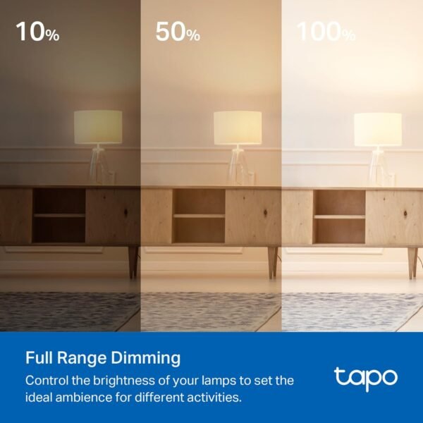 TP-Link Tapo Smart Dimmer Plug KIT, Matter Compatible, Wireless Dimmer Button, Dual Outlets, Max Power 300W, Works w/Apple Home, Alexa & Google Home, ETL Certified, 2.4G Wi-Fi, White (Tapo P135 KIT) - Image 5