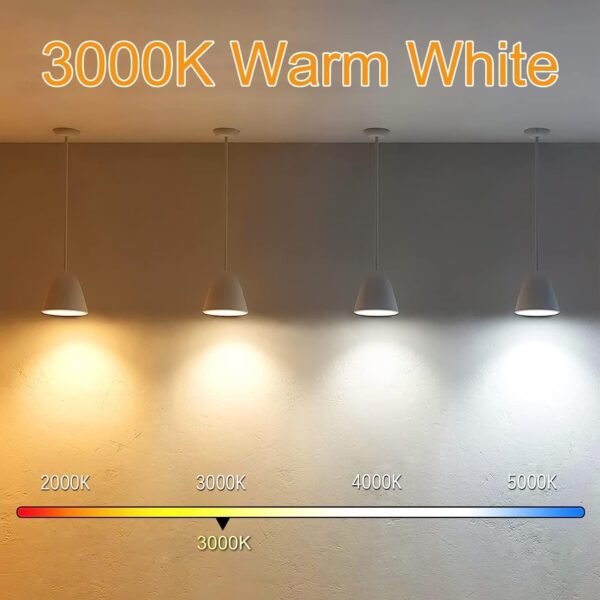 5 Inch Edison Bulb, 3000K Warm White E26 Led Bulb 6 Watt Dimmable, 800LM T10 Bulb Clear Glass Tubular Light Bulbs, AC 120V T9 Bulbs for Chandelier, Wall, Pendant Light(4 Pack) - Image 3