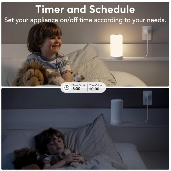 EIGHTREE Smart Plug, Smart Home WiFi Outlet Compatible with Alexa & Google Home, Smart Socket with Remote Control & Timer Function, 2.4GHz WiFi Only - Image 5