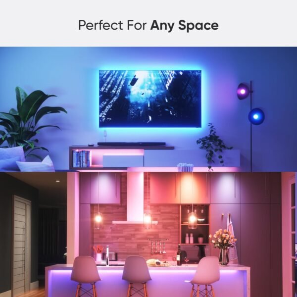 Nanoleaf Essentials Matter Bluetooth & Thread Smart LED A19 Lightbulb (2PK) and Lightstrip 80" Smarter Kit (2m) - RGB & Whites, Controller, App & Voice Control (Works with Apple Home, Google Home) - Image 2