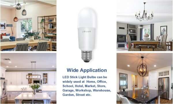 led Stick Lights for Enclosed Fixture,Led bulbs100 Watt Equivalent,5000K Daylight,1500 LM,E26 Medium Screw Base,High Lumen Light Bulb,Non-Dimmable, 6 Count (Pack of 1)……… - Image 5