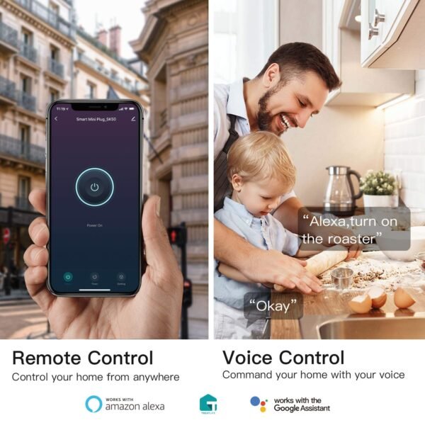 TREATLIFE 4 Pack Smart Plugs That Work with Alexa and Google Home, 7 Day Heavy Duty Programmable Timer, 1800W 15A WiFi Smart Outlet, Child Lock, Vacation Mode, Reliable WiFi Connection - Image 8
