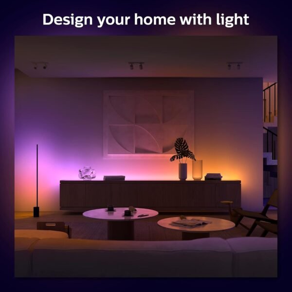 Philips Hue Indoor 6-Foot Smart LED Light Strip Base Kit with Plug - Flowing Multicolor Effect - 1 Pack - Control with Hue App - Works with Alexa, Google Assistant and Apple HomeKit - Image 6