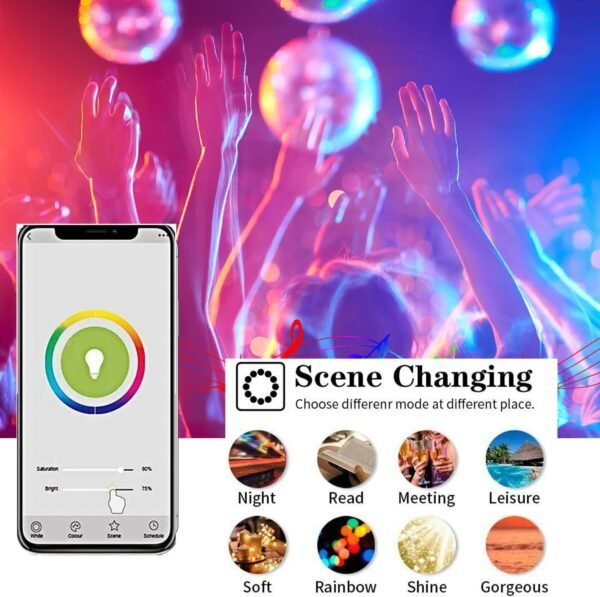 Smart Light Bulb KL110, WiFi LED Magic Home Smart Light Bulb APP Work with Alexa & Google Assistant, E26 A19 Dimmable, 2.4Ghz, No Hub Required, 800LM Soft White 2700K, 9W Colorful Changing Lamp - Image 6