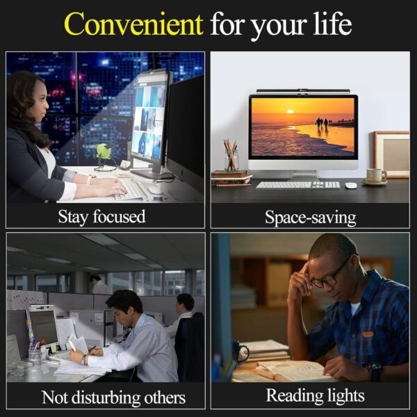 Computer Monitor Light Bar, LED Screen Light Bar for Workspace, Dimmable Monitor Lamp, Touch Control Monitor Lamp for Desk/Office/Home/Game, for Eye Caring - Image 7