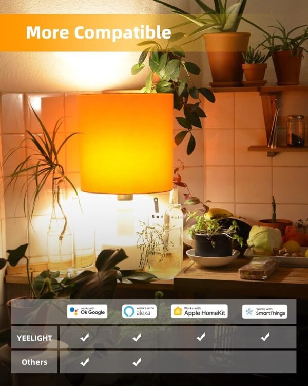 YEELIGHT Smart LED Edison Bulb, Edison Light Bulb, E26 Dimmable Filament Light Bulbs, LED Smart Vintage Edison Bulb, Compatible with HomeKit, Alexa & Google Home, Smartthing, Amber Warm 2700K, 700lm - Image 3