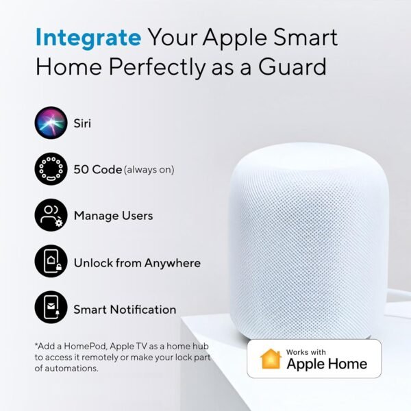 ULTRALOQ Bolt Fingerprint Smart Lock,Works with Apple HomeKit, Built-in WiFi Keyless Entry Door Lock, Voice Control with Siri, Alexa, Google, Smart WiFi Deadbolt, Support Apple Home Automation - Image 2