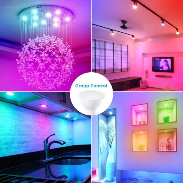 TORCHSTAR GU10 WiFi Smart Spotlight Bulbs, 2000K-5000K RGB LED Color Changing Light, Compatible with Alexa Google Home & Smart Life, 5W 40W Equivalent, Dimmable, No Hub Required - Image 6